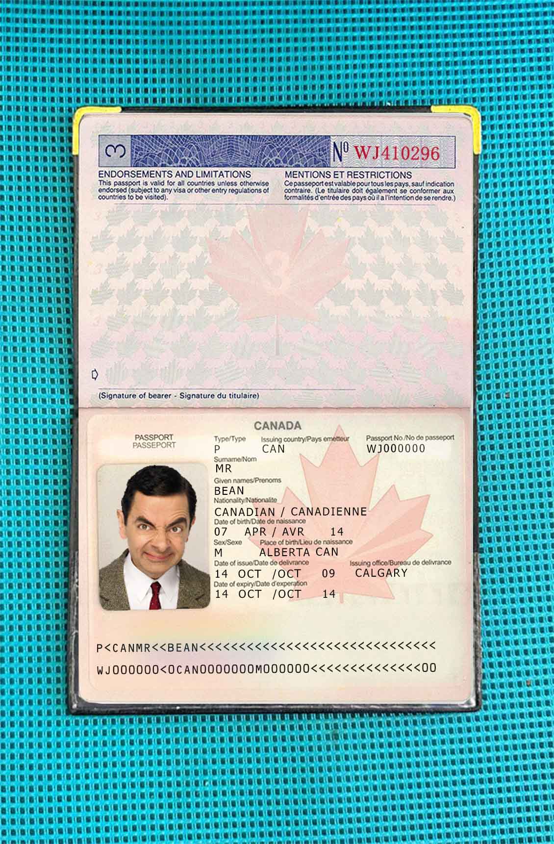 Canada passport (2002 2010) photo look PSD template